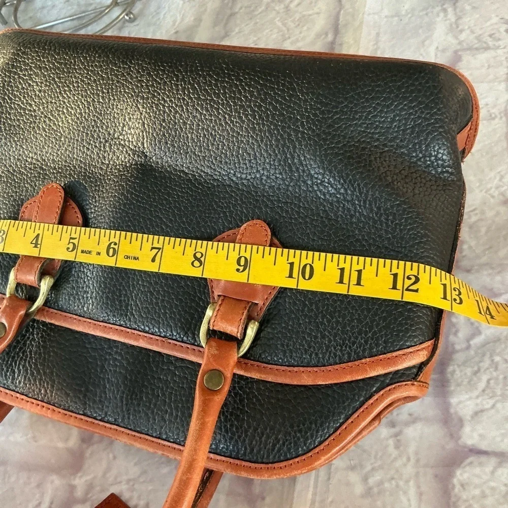 Vintage 80s Liz Claiborne Blue Pebbled Leather Handbag